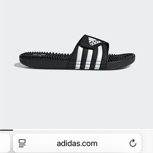 Adidas Black and White Comfort Slides